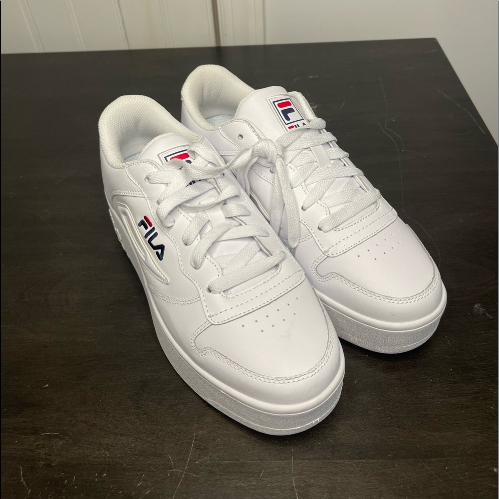 White FILA Platform Sneakers